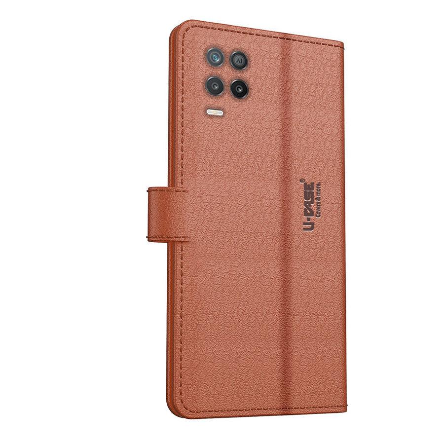 U-CASE Magnetic Flip Cover for Realme 8S 5G / 9 5G / 8 5G / Narzo 30 5G Vegan Foldable Stand & Pocket Magnetic Closure - Aibex